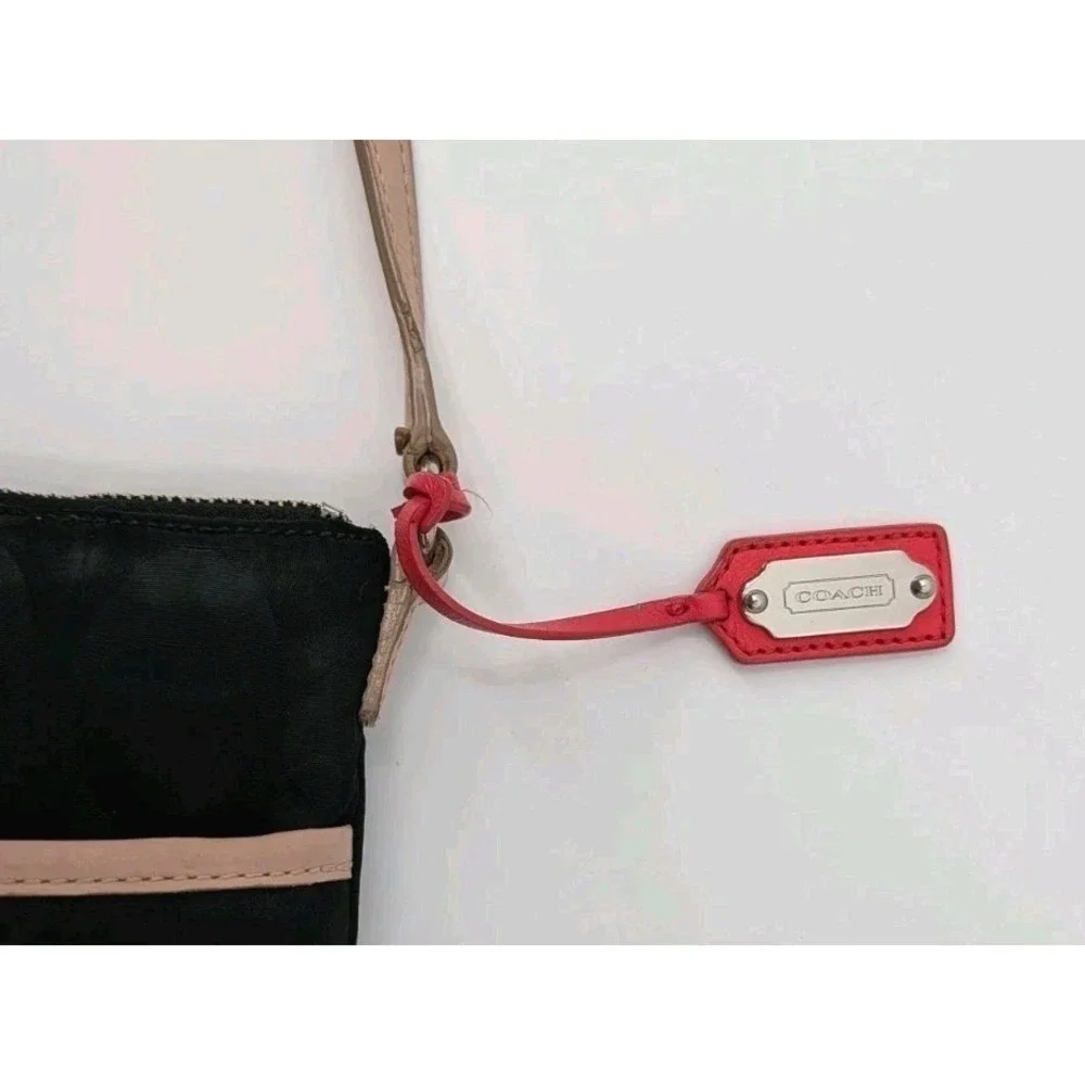 Coach Black Heritage Signature Weekend Nylon Crossbody Logo Limited Red Details